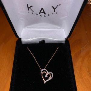 Diamond heart necklace 10K rose gold